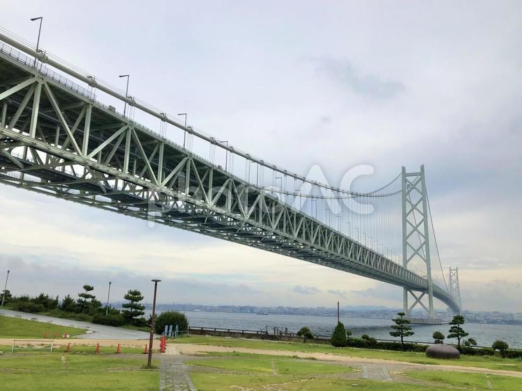 明石海峡大橋② 明石海峡,明石海峡大橋,橋の写真素材