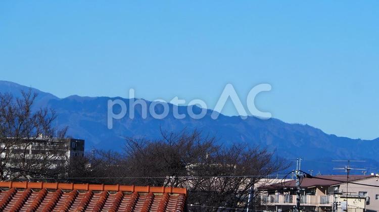 埼玉県入間市からの眺め・遠くの山並み 入間市,埼玉県,街の写真素材