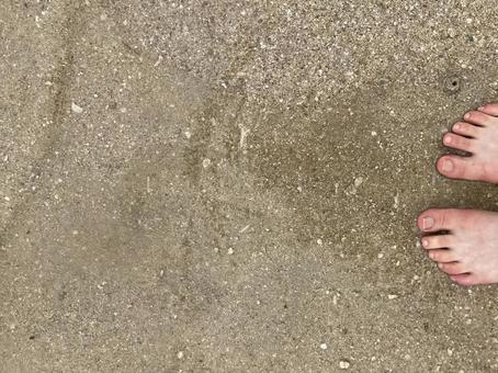砂浜と足 砂浜と足の写真