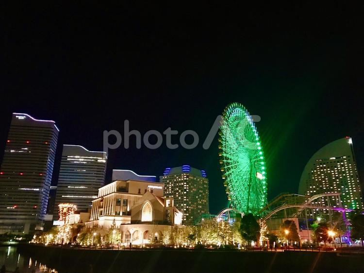 横浜観覧車の夜景 夜景,デート,デートスポットの写真素材