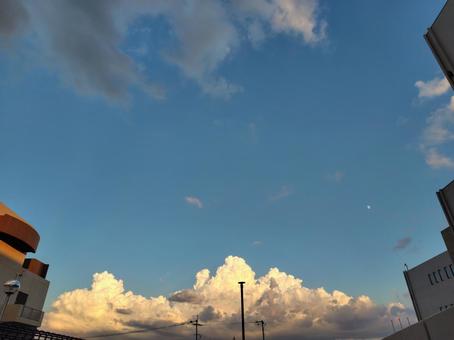 夏空 夏空 夏,雲,夕焼けの写真素材