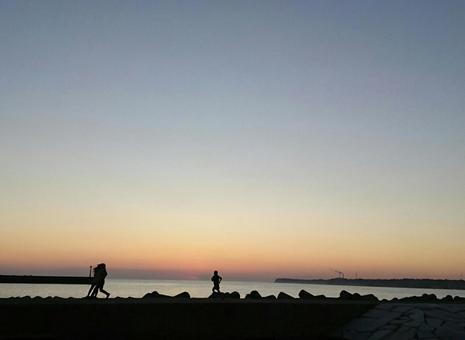 Photo, marina, bay, evening, 