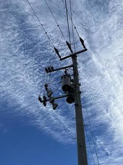 空と電信柱 空と電信柱の写真