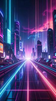 サイバーパンクでサイケデリックな背景の写真