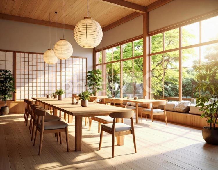 日本風のカフェ カフェ,ランチ,午後の写真素材