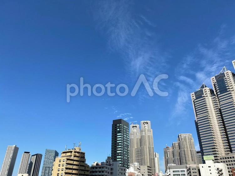 新宿の街並み‐１ 新宿,街並み,青空の写真素材