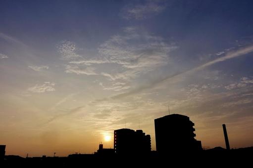 夏の夕空13 夏の夕空13 夕日,夕焼け,夕暮れの写真素材