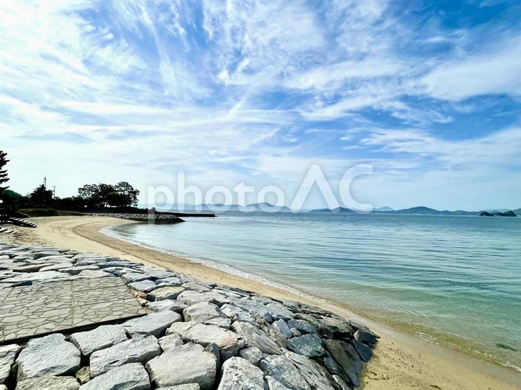星の浦海浜公園 海,空,ビーチの写真素材
