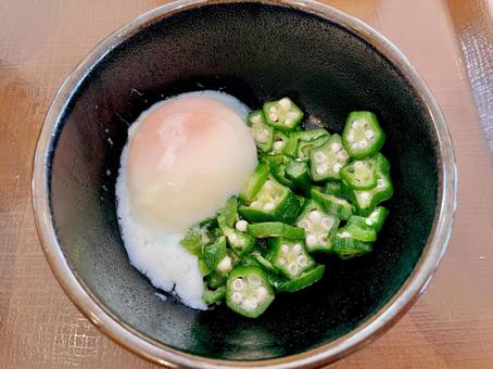 Photo, set meal, small bowl, hot spring egg, 