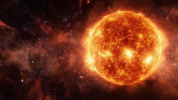 宇宙に浮かぶ燃えるような星 宇宙に浮かぶ燃えるような星の写真