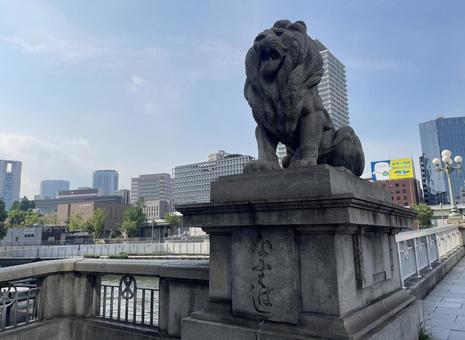 難波橋 難波橋 難波橋,なにわ橋,ライオン橋の写真素材