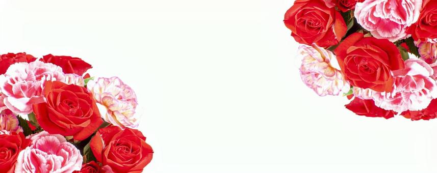 赤やピンクの2種花束イメージ素材 赤やピンクの2種花束イメージ素材の写真