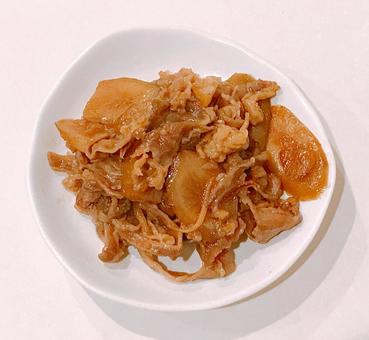甘露煮 甘露煮,牛肉とごぼうの甘露煮,牛味付け焼肉の写真素材