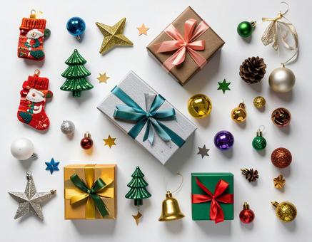 クリスマスプレゼントのフラットデザインの写真