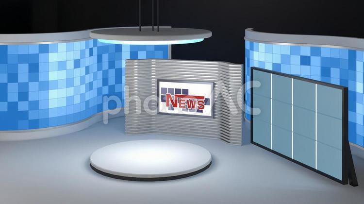 近未来的なバーチャルスタジオ(俯瞰) バーチャル,スタジオ,セットの写真素材