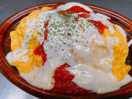 チーズオムライス オムライス,チーズオムライス,玉子料理の写真素材