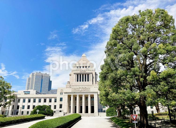 東京風景・国会議事堂 国会議事堂,千代田区,永田町の写真素材