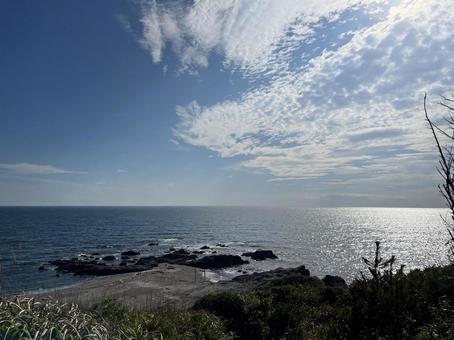海岸 広大な海と青空 海岸 広大な海と青空 青空,雲,海の写真素材