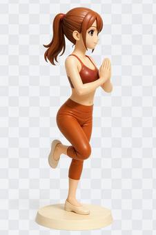 ヨガポーズをする女性フィギュア ヨガポーズをする女性フィギュアの写真