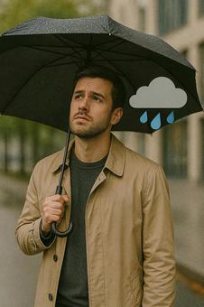 傘と雨のアイコン 傘と雨のアイコンの写真