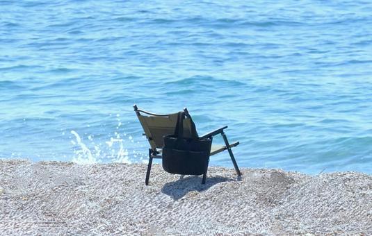 Photo, sea, chair, bag, 