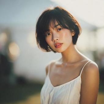自然な魅力を放つ女性 自然な魅力を放つ女性の写真