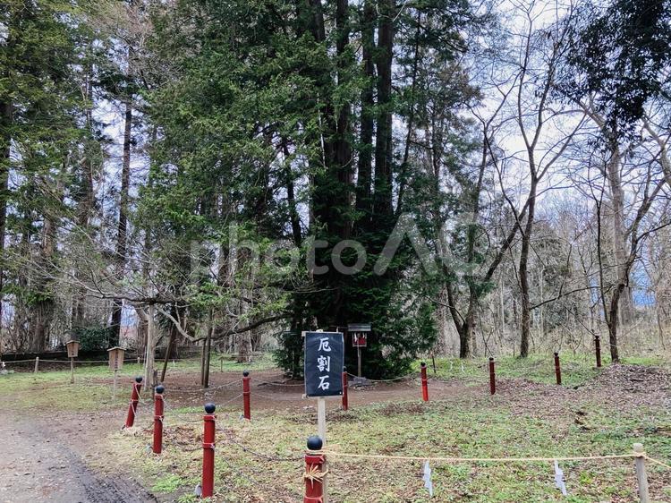 伊佐須美神社　厄割石 伊佐須美神社,福島県大沼郡,神社の写真素材