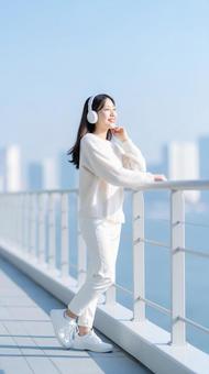 ヘッドホン女子 ヘッドホン女子の写真