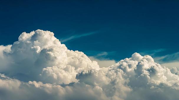 The expansive blue sky and three-dimensional cumulonimbus clouds, sky, blue sky, cloud, JPG