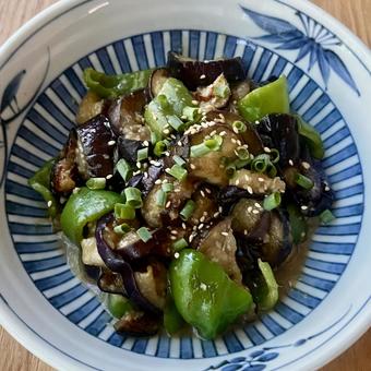 Photo, stir-fried miso, eggplant, side dish, 