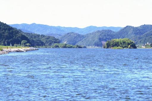 真夏の由良川 真夏の由良川 由良川,由良,一級河川の写真素材
