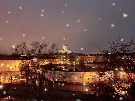 北欧の冬 ヘルシンキの夜景 ヘルシンキ,北欧,夜景の写真素材