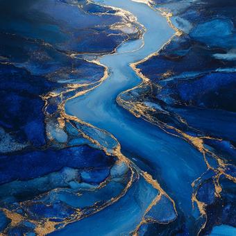 豪華なゴールドが輝く神秘的な流れの写真