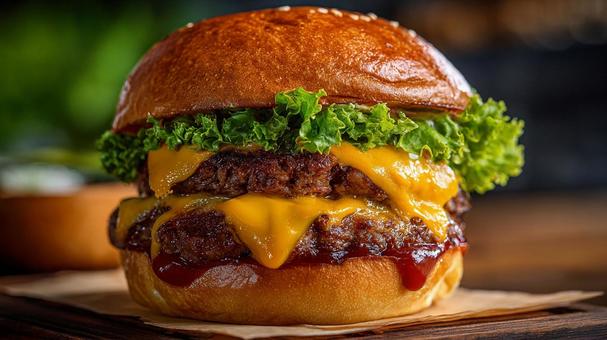 ボリューム満点!チーズバーガー ボリューム満点!チーズバーガーの写真