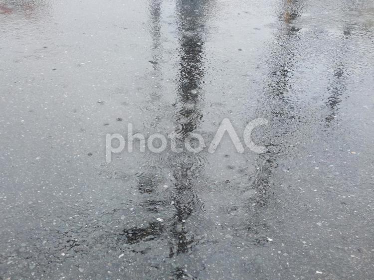 雨の日の路面 雨,路面,道路の写真素材