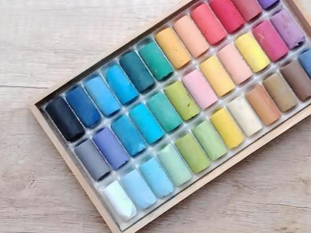 カラフルパステル パステル,パステル画,画材の写真素材