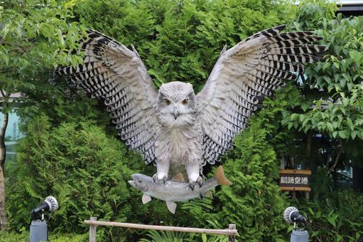 釧路空港 シマフクロウのモニュメント 釧路空港 シマフクロウのモニュメント たんちょう釧路空港,シマフクロウ,モニュメントの写真素材
