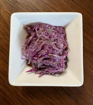 R7.11.9食用菊もってのほかのお浸し 食用菊,もってのほか,お浸しの写真素材