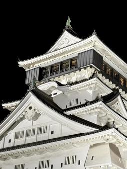 夜の小倉城 小倉城,小倉,福岡の写真素材