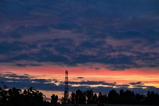 夕焼け 2025/7/12 夕焼け 2025/7/12 夕焼け,夕暮れ,夕方の写真素材