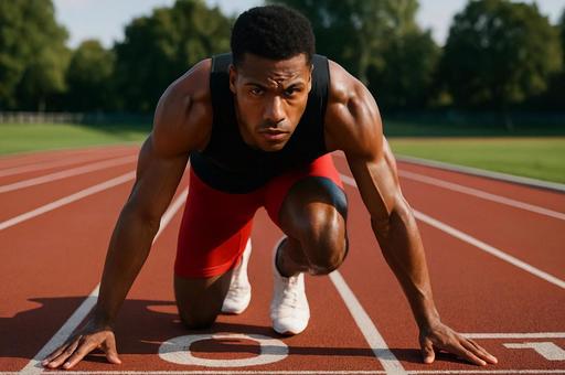 陸上競技スタート姿勢 陸上競技スタート姿勢の写真