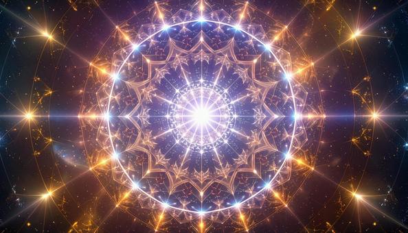 光の放射と神聖幾何学パターン 光の放射と神聖幾何学パターンの写真