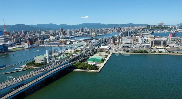 【福岡】博多ポートタワーからの風景 博多ポートタワー,福岡,博多の写真素材