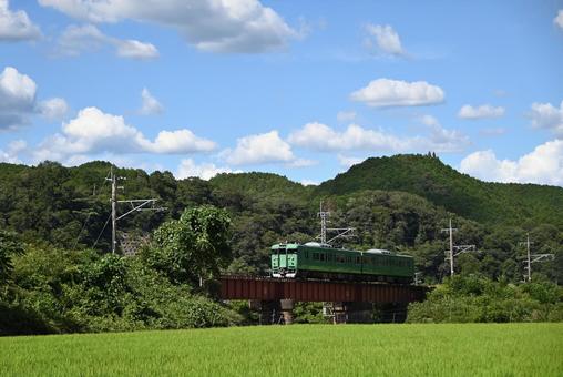 Green rice and the green Sanin Main Line, JPG Green rice and the green Sanin Main Line, JPG
