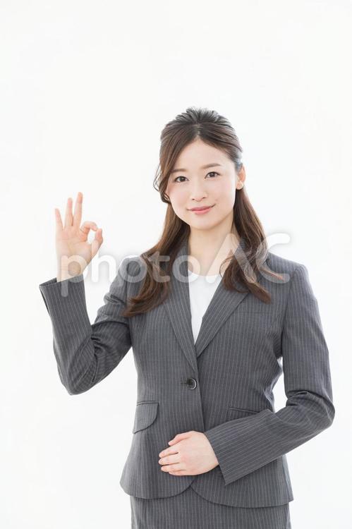 ビジネスウーマン　OK　 ok,オッケー,ビジネスウーマンの写真素材