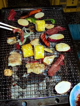 バーベキュー バーベキュー 食事,食べ物,キャンプの写真素材