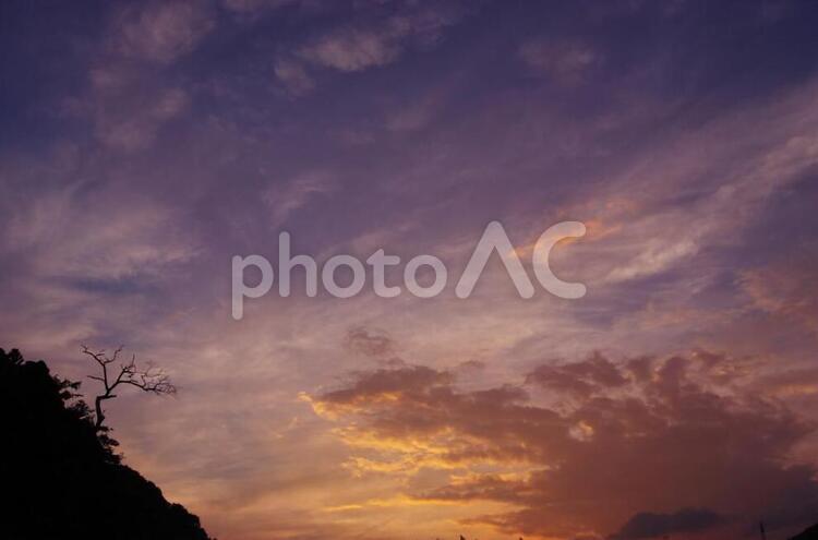 夕暮れ 夕暮れ,雲,夕焼けの写真素材