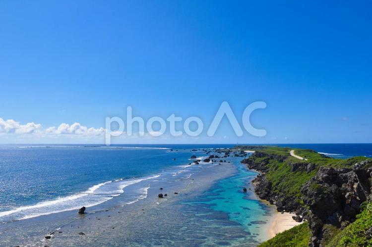 宮古島・東平安名崎見晴台 東平安名崎,見晴台,コバルトブルーの写真素材