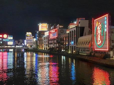 中洲ネオン 中洲ネオン 中洲,福岡,博多の写真素材