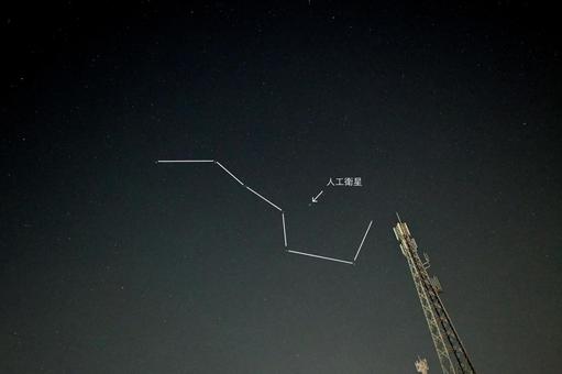 北斗七星と人工衛星 北斗七星と人工衛星 北斗七星,星,星座の写真素材